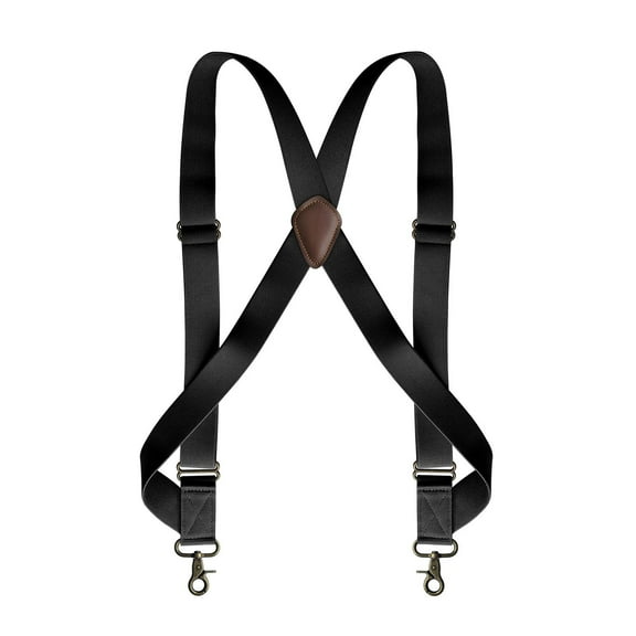 Wxqbjtam Mens Suspender x Type Adjustable Side Clip Suspenders Trucker Suspenders Elastic Black