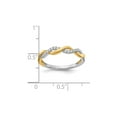 thumbnail image 3 of 1/8 Carat (Ctw) Diamond Wedding Ring Twist Band in 14K White and Yellow Gold (Size 7) for Women, 3 of 6