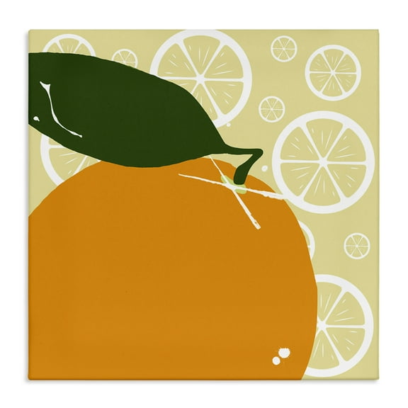 Stupell Industries Bright Orange Fruit Food & Beverage Painting Wrapped Canvas Art Print Wall Art, 17 x 17