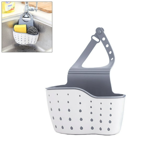 Amaiiu Sink Shelf Soap Sponge Drain Rack Bathroom Holder Kitchen Storage Adjustable Kitchen Organizer