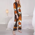 thumbnail image 3 of Honeii Fall Gnomes print Women's Pajama Sets Long Sleeve Button Down Sleepwear Nightwear Soft Pjs Lounge Sets-Large, 3 of 7