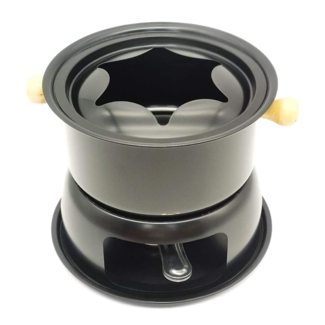 Mini Stainless Steel Fondue Pot Set Cheese Chocolate Fondue 6 Dipping Forks and Removable Pot Melts Candy Sauce Dip