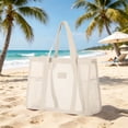 thumbnail image 2 of Beach Tote Bag Mesh Large Capacity Casual Travel Bag Handbag Waterproof Durable Foldable For Women Pool Travel Vacation, 2 of 5