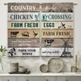 thumbnail image 3 of Farmhouse Wooden Kitchen Curtains Country Rustic Rooster Barn Small Short Cafe Window Curtains Vintage Farm Rod Pocket Bathroom Window Drapes Treatment Tier Curtains 2 Panels (27.5x39 Inch), 3 of 6