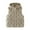 Khaki, variant on Uaswgudfs ​Women's Autumn/Winter Sleeveless Quilted Vest: Zip/Snap Front w/ Adjustable Hood & Flap Pockets
