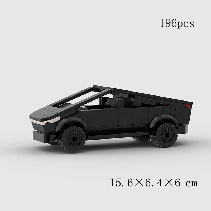 Electric Pickup Truck Building Block Toy Car Model Kit, 196 Pieces