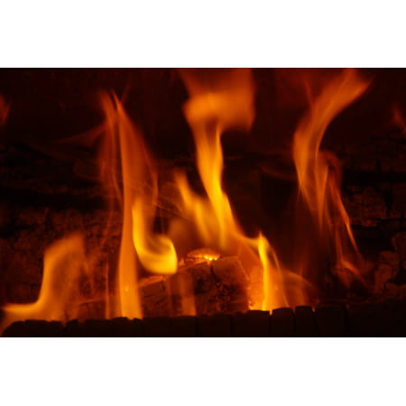LAMINATED POSTER Heat Flame Hot Fire Burn Wood Wood Fire Warm Poster Print 24 x