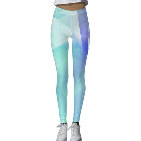 HJYCHN Women's Casual Fashion High Waist Printed Yoga Sports Leggings with and Stretch Fabric for Comfortable Workout Wear Mint Green L