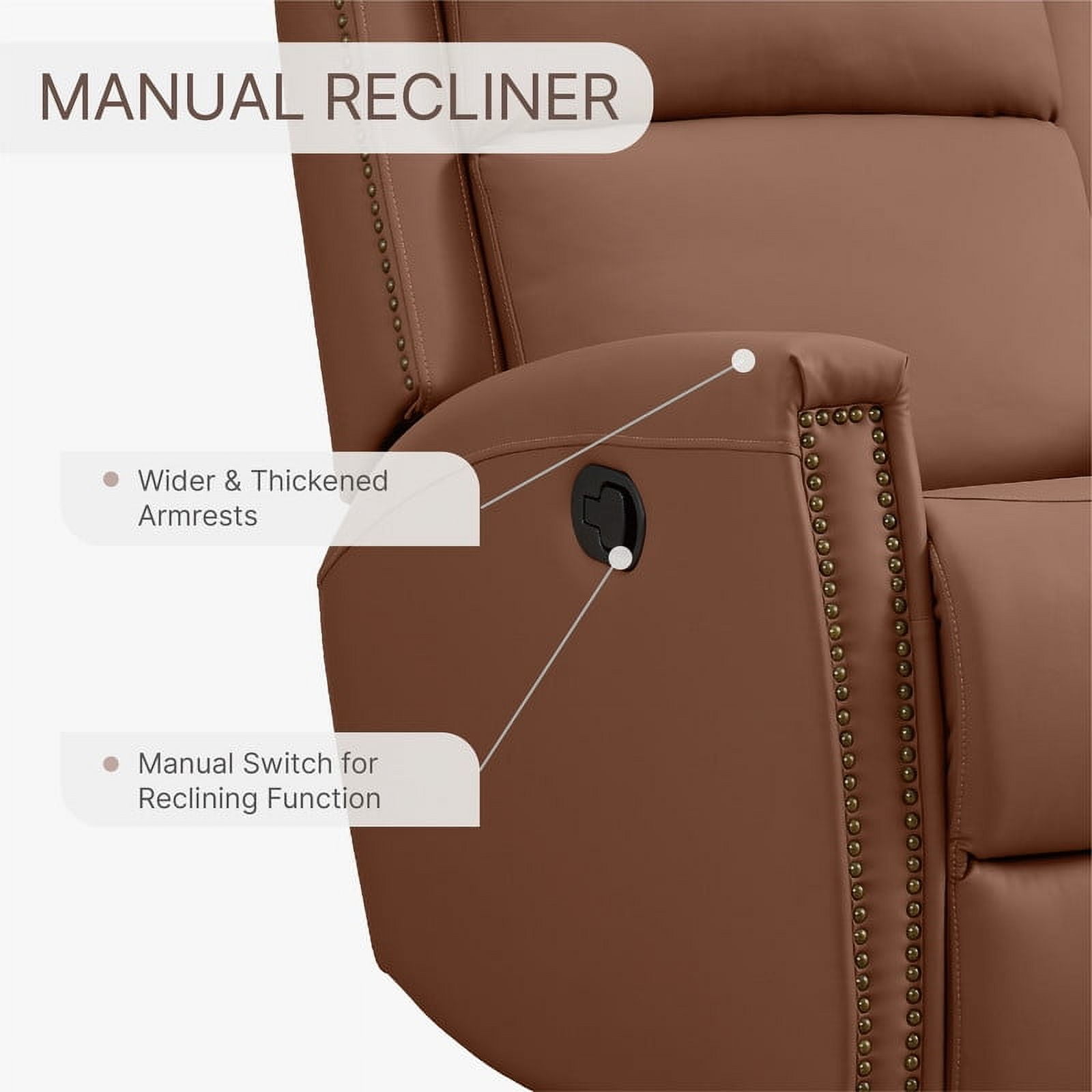 CHITA Swivel Glider Recliner Nursery Chair Manual Push Back