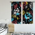 thumbnail image 4 of Gaming Boys Curtains Gamer Video Games Controller Gamepad Modern Colorful Graffiti Cool Funny Unique Rod Pocket for Kids Teens Men Bedroom Living Room Treatment Fabric 2 Panels 42Wx63H Inch, 4 of 5