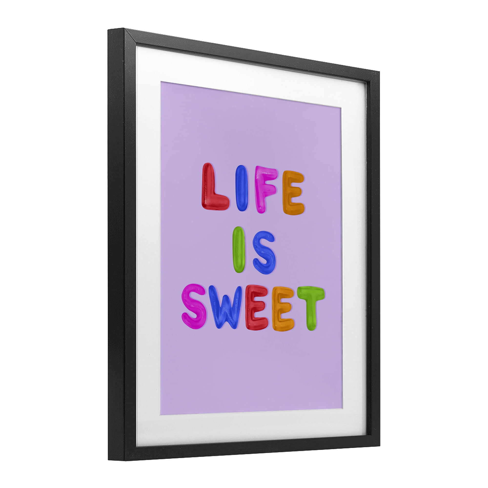 Stupell Industries Life Is Sweet Gummies Black Framed Print Under Glass, design by LISH Creative