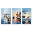 thumbnail image 2 of Designart "Nautical Dreams Pier and Dock Scenes II" Nautical & Beach Wall Art Set Of 3 - Grey Pier Gallery Set For Office Decor, 2 of 7