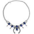 thumbnail image 3 of Sterling Silver Denim Lapis Gemstone Squash Blossom Naja Necklace, 17 to 20 Inches, 3 of 8