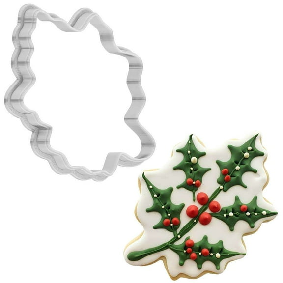 Christmas Boughs Of Holly Cookie Cutter 4 Inch Made in USA by WONDERTORY