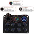 thumbnail image 2 of Enchufe de cargador USB dual 4,2 A + toma de corriente de 12 V + voltímetro LED + interruptor de palanca de encendido y apagado de 8 bandas Panel multifunción para coche, barco, RV, ATV, camión,, 2 of 5