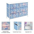 thumbnail image 6 of Drevy Dresser with 6 Drawers - Furniture Storage Chest for Bedroom Tower Unit Furniture, Hallway, Closet, Office Organization - Steel Frame, Wood Top, Tie-dye Fabric Bins (6-Drawer, /Blue), 6 of 7