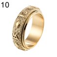 thumbnail image 2 of OM Mani Hum Rotating Band Ring 3 Colors Titanium Steel Ring for Men Women New, 2 of 3