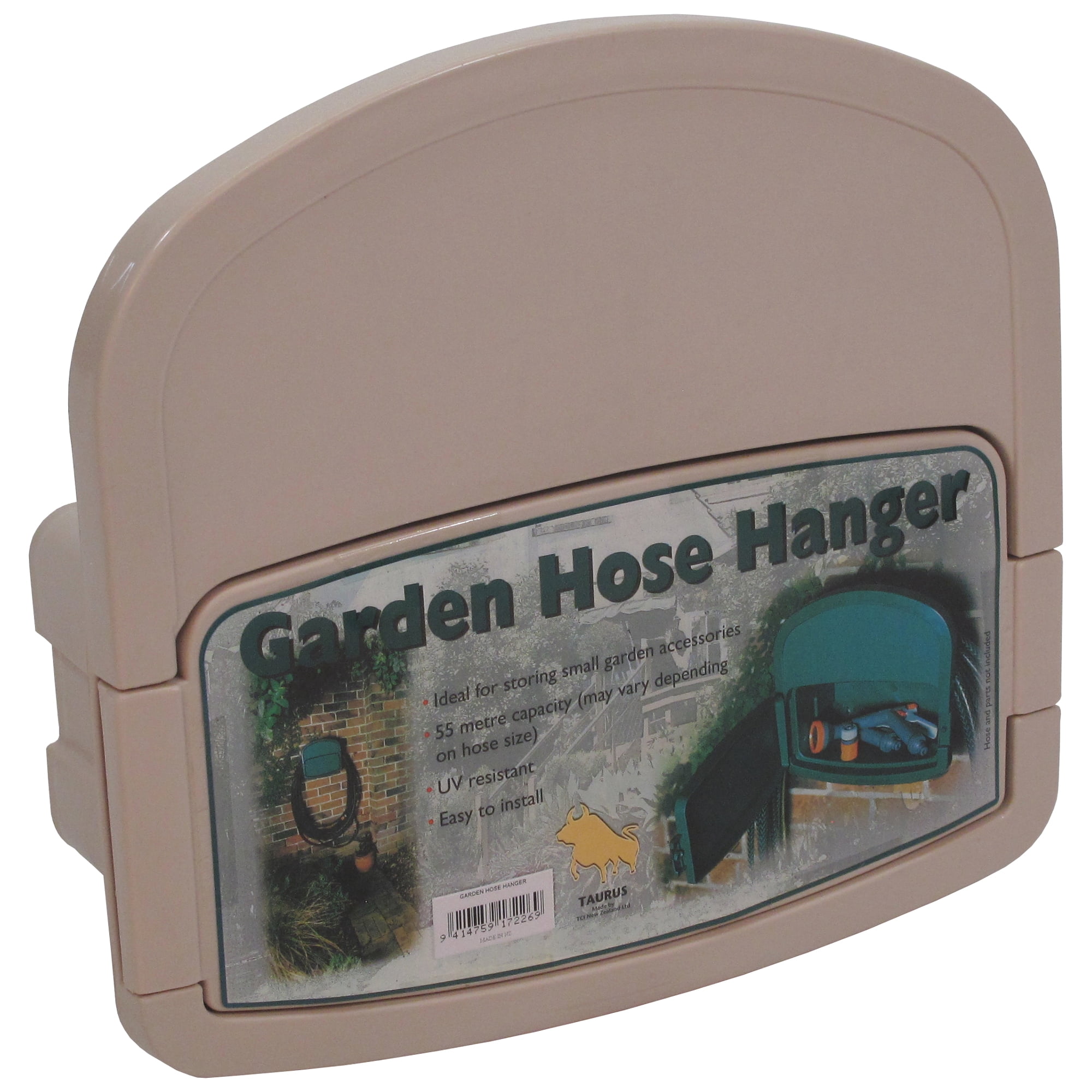 Garden Hose Hanger with Storage Compartment