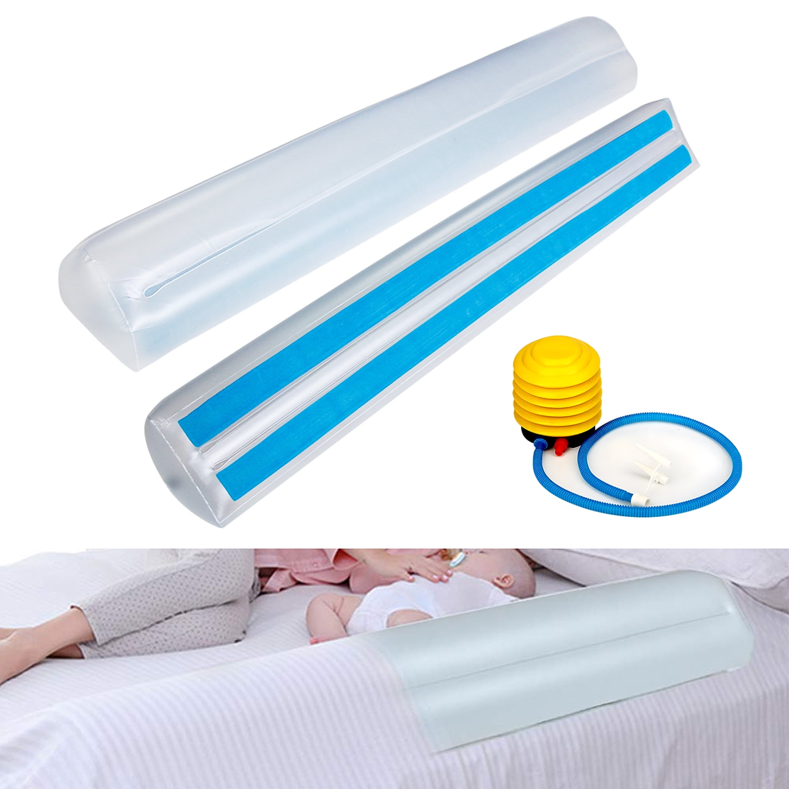 Inflatable Bed Rails with Foot Pump (2 Pack)