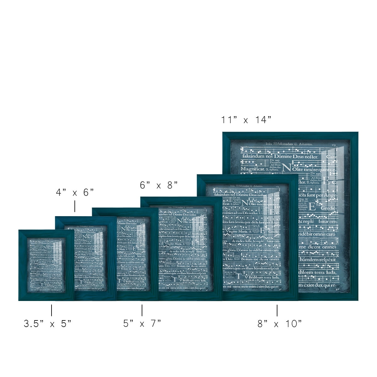 Graphic Songbook II - Framed Print w/glass - Ocean Blue