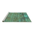thumbnail image 2 of Ahgly Company Machine Washable Indoor Rectangle Abstract Turquoise Blue Contemporary Area Rugs, 6' x 9', 2 of 4