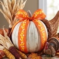thumbnail image 3 of Miwamany Fall Decor, Candy Corn Wired Ribbon 2.5 in x 179.9 in, Thanksgiving Wreath Bow Craft for Gift Wrapping Home Decor DIY Roll, 3 of 6