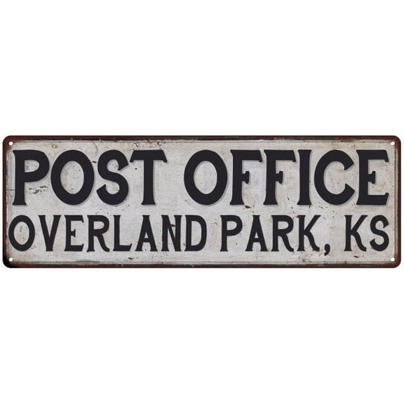 Overland Park, Ks Post Office Sign Vintage 6x18 206180011118