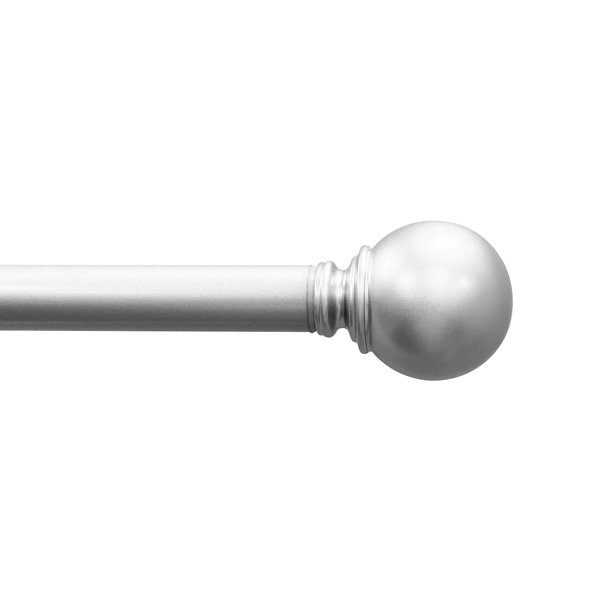 Mainstays 1" Nickel Ball Finial Single Curtain Rod Set, 3084"