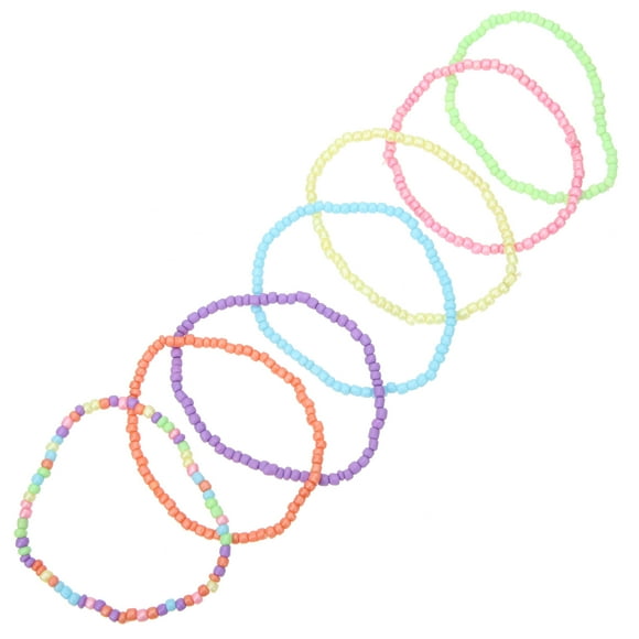 FRCOLOR summer bracelet 7pcs Beach Beaded Bracelets Child Beaded Bracelet Stacked Bead Bracelets for Girls,2.8"X2.8"X0.2"