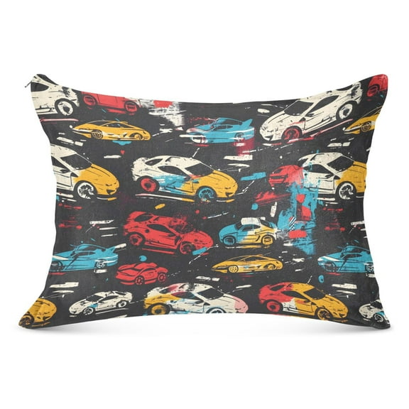 Abstract Sport Cars Plush Pillow Cases Standard Size Ultra Soft Warm Pillowcases with Zipper 20"x26"