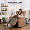 thumbnail image 5 of INNOVAR Recliner Sofa for Adults, Power Swivel Reclining Chair, Oversized Electric Recliners Overstuffed Rocker Chair W/Storage Pockets, USB and Type-C Ports for  Living Room,Tech Fabric,Light Brown, 5 of 12