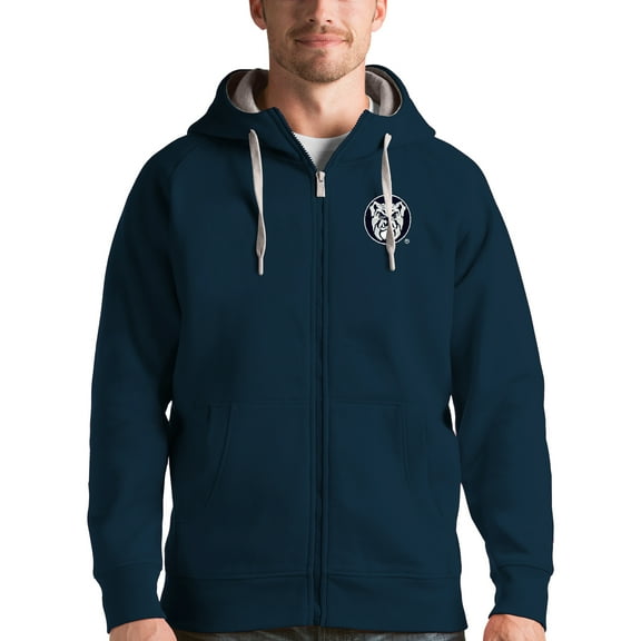 Men's Antigua Navy Butler Bulldogs Victory Full-Zip Hoodie