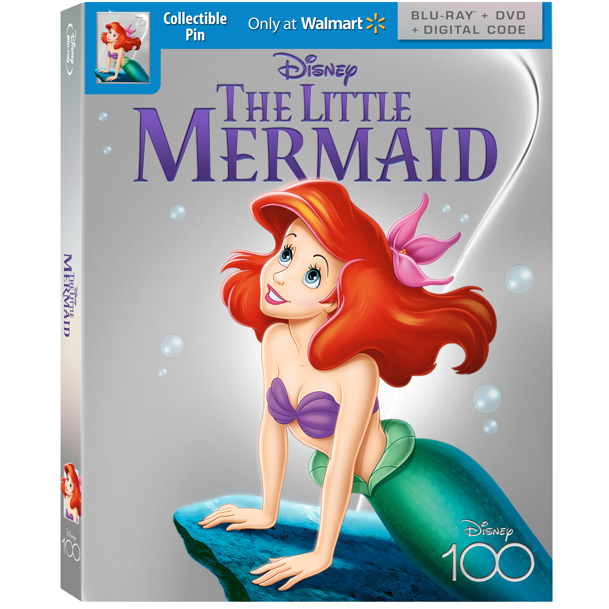 The Little Mermaid - Disney100 Edition Walmart Exclusive (Blu-Ray + DVD +  Digital Code) 