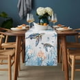 thumbnail image 2 of Coastal Turtle Table Runner - 48 Inch Long, Kitchen Dining Table Runner Dresser Scarves, Blue Ocean Coral Starfish Seagrass Farmhouse Decor for Coffee Tables Wedding Party Banquet, 2 of 8
