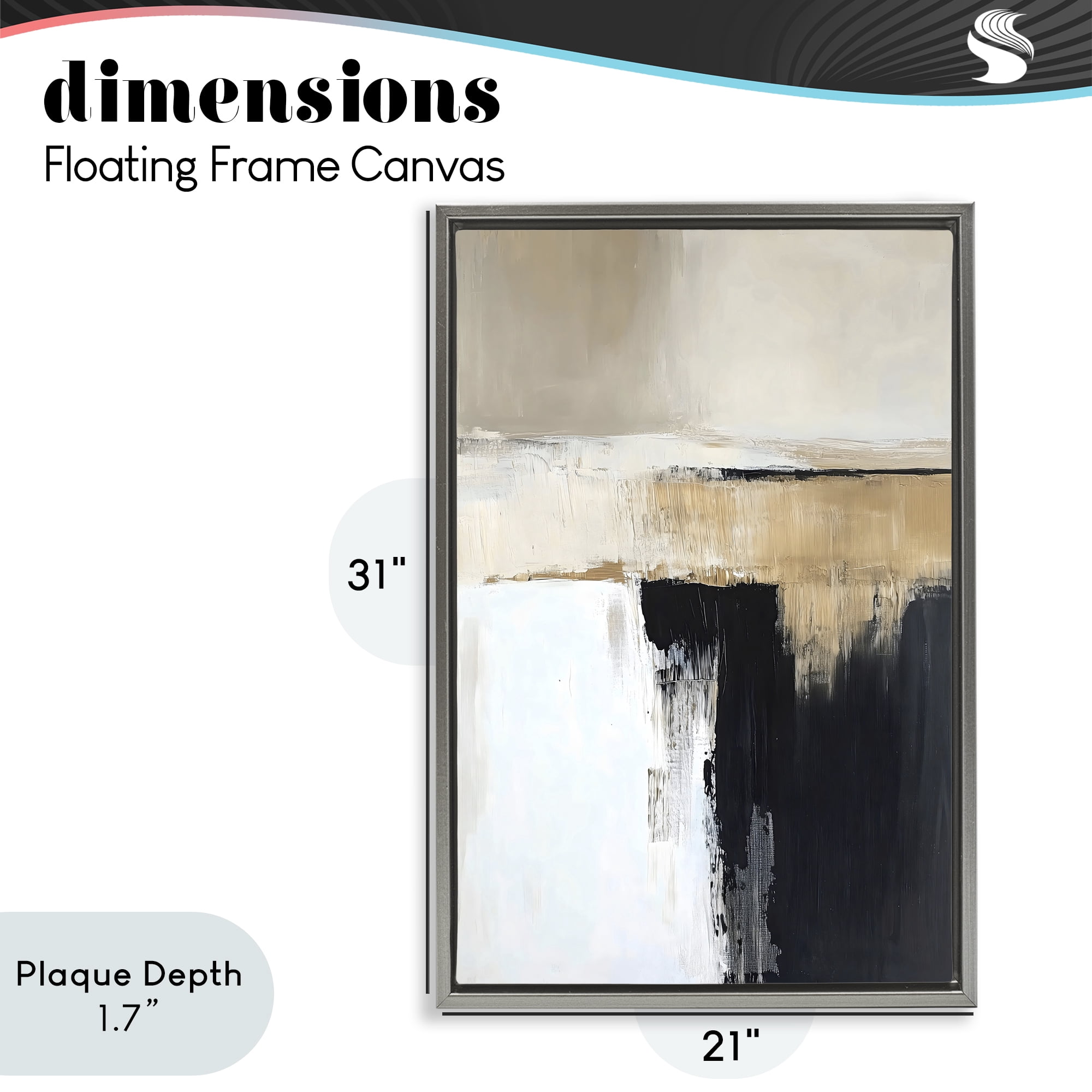 Stupell Industries Desert Horizon Muted Abstract Gray Framed Floater Canvas Wall Art, design by Gina Kelly
