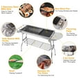 thumbnail image 3 of Foldable Charcoal Grill Portable - 16.7x10x17.7in, Stainless Steel BBQ w/Non-Stick Pan & Shelf, 25.79x11.61in Cooking Area for Camping, Picnics (8 People), 3 of 9