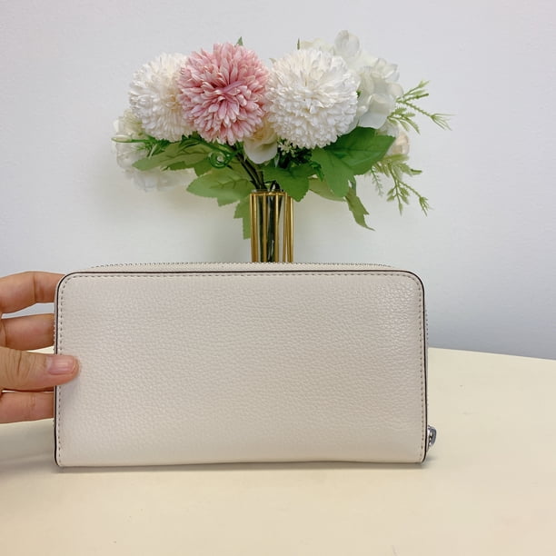 Coach CU382 Long Zip Around Wallet With Boardwalk Graphic IN Chalk