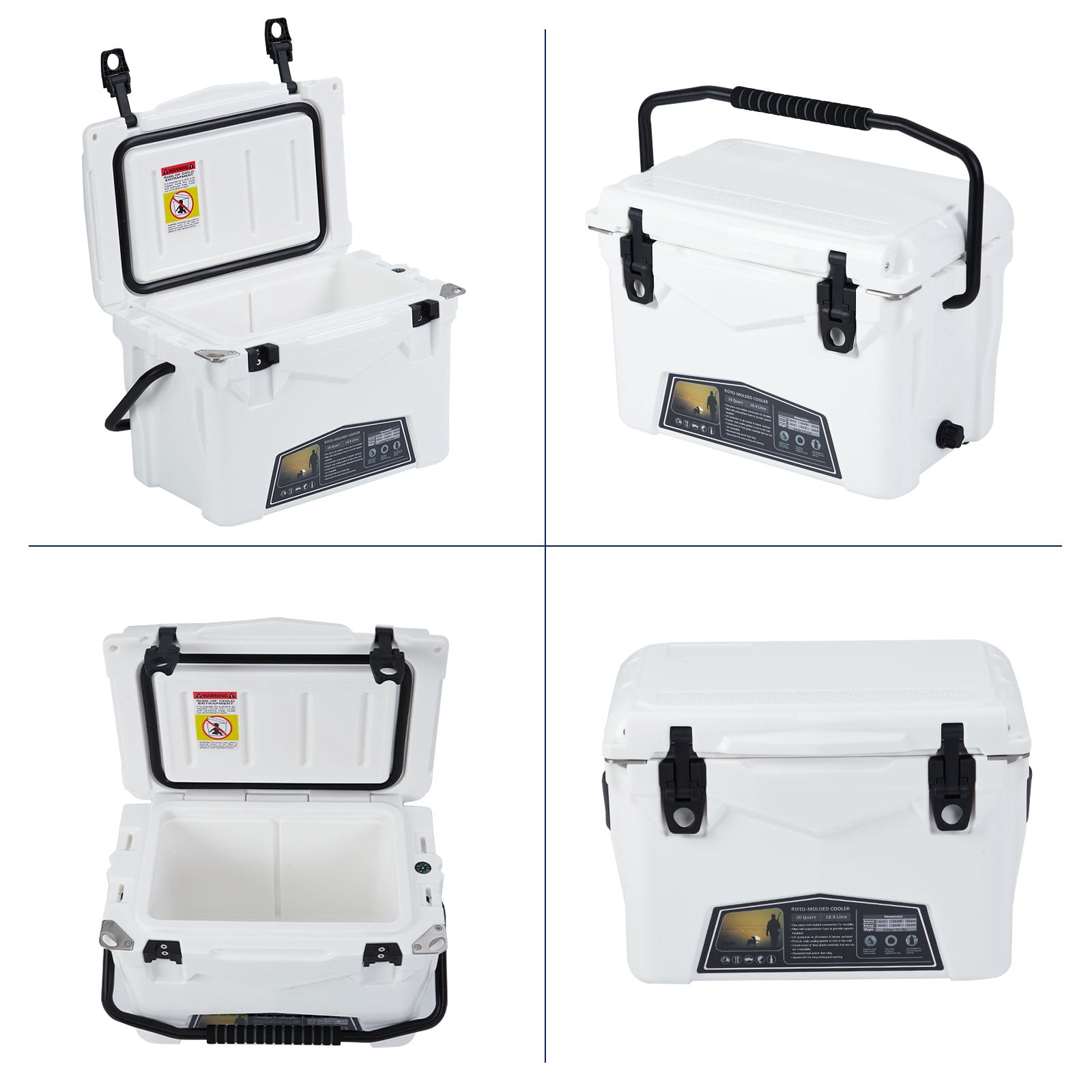 Towallmark Cooler Insulated 20Qt Personal For Hot Food Ice Ice Chest Small Hard For Fishing Boat Camping Outdoor