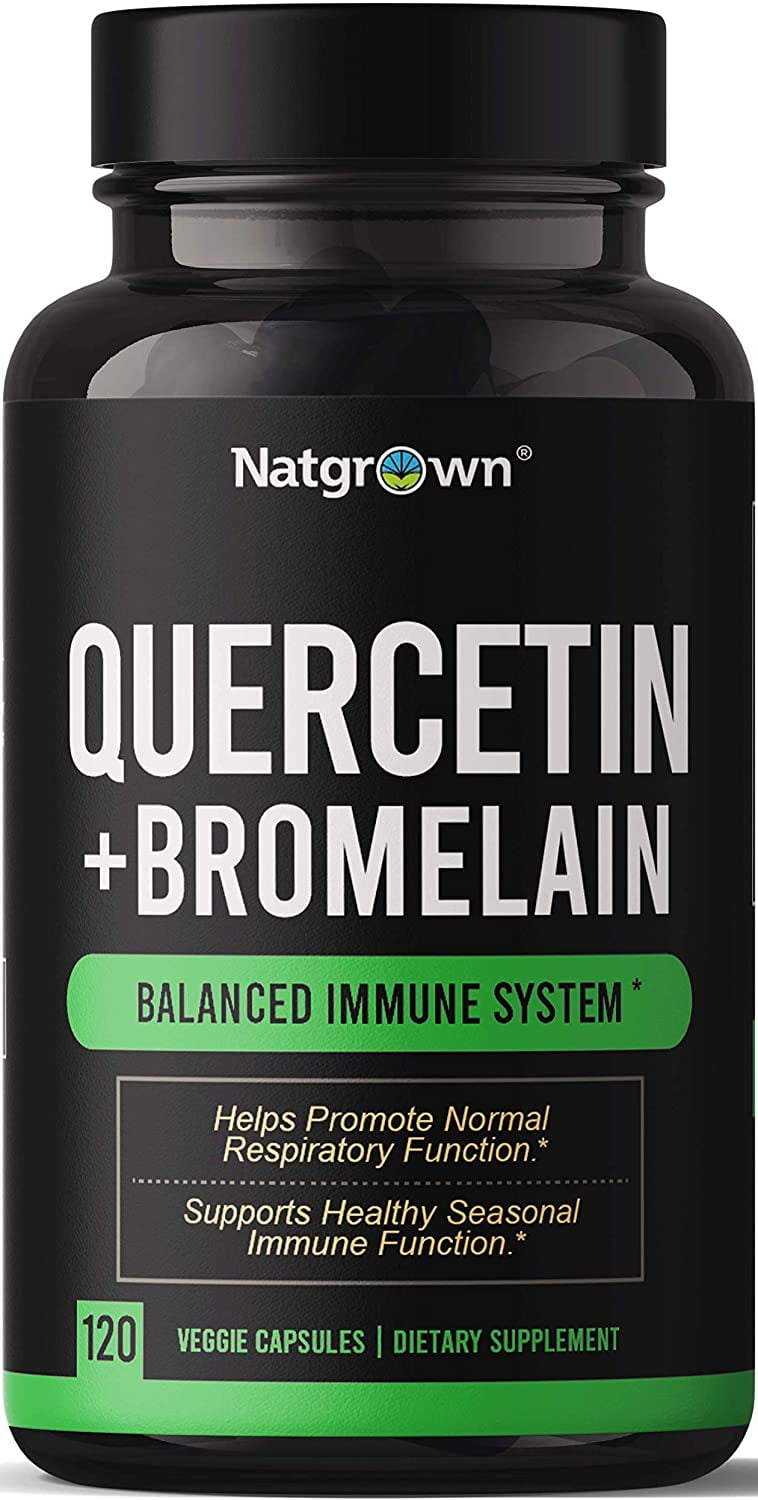 Natgrown Quercetin 500 mg with Bromelain Supplement Complex Helps