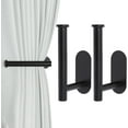 thumbnail image 1 of yeuweold Noir 2 Pack Attaches de Rideaux Adhésives Sans Perçage Crochets Adhésifs pour Rideaux, 1 of 5