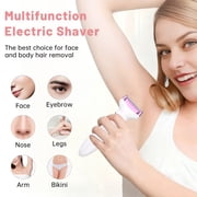 4 in 1 Electric Razor for Women Cordless Hair Removal Ladies Shaver Painless Body Hair Trimmer Remover Rechargeable Epilator for Bikini Facial Nose Ear Eyebrows Leg