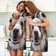 thumbnail image 4 of Balery Realistic Cute Puppy Camisón de manga corta con cuello redondo para mujer, cómodo y elegante., 4 of 6