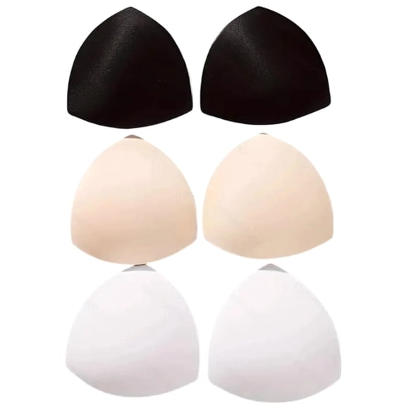 TELOLY 3 Pairs Bra Insert Pads, Bra Padding Insert, Triangle Sports Bra Pads Inserts, Lift Up Washable Bras Padding for Swimsuit Suit Dresses Bralettes (Thin)