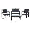 thumbnail image 5 of SAFAVIEH Outdoor Collection Bassey 4-Piece Patio Set Black/Beige, 5 of 7