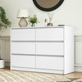 thumbnail image 3 of GVN Bedroom Dresser with Rounded Corner and Smooth Bottom Slide Rail, Chest of Drawers with Top Board 200LB and Drawer 44LB Capacity for Bedroom, Living Room, White, 3 of 8