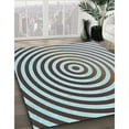 thumbnail image 3 of Ahgly Company Machine Washable Indoor Rectangle Transitional Blue Lagoon Blue Area Rugs, 2' x 5', 3 of 7