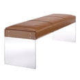 thumbnail image 7 of TOV Furniture Envy Brown Leather/Acrylic Bench, 7 of 7