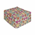 thumbnail image 1 of Colorful Rectangle Pouf, Doodle Style Lively Colored Round Shapes with and Floral Motifs, Under Desk Foot Stool for Living Room Office Ottoman with Cover, 25", Multicolor, by Ambesonne, 1 of 4