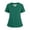 #03Dark Green, variant on Classic V Neck Scrub Tops for Women Solid Stretch Short Sleeve Nursing Uniform with Multi Pockets & Side Slits Beige 3XL