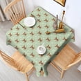 thumbnail image 2 of Green Highland Cow Flower Pattern Square Tablecloth,Waterproof Square Table Cover,Wipeable Spillproof Washable Table Cover for Home Kitchen Party Decor 52"x52"(132x132cm), 2 of 6